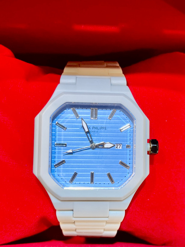 ساعت مردانه پتک فیلیپ Patek Philippeبا بند پلیمری (کربنی)-تقویم دار