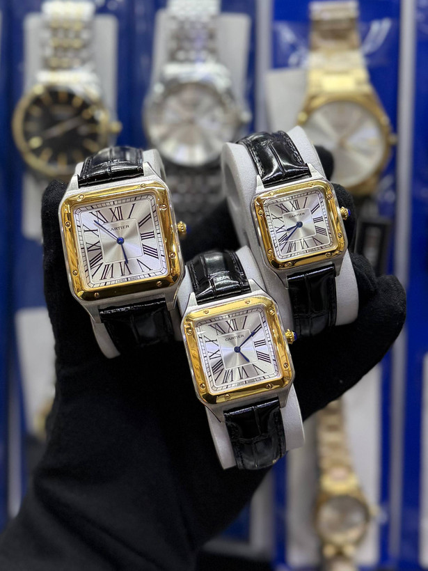 ساعت کارتیر دومونت موتور ژاپن بند چرمی cartier domount