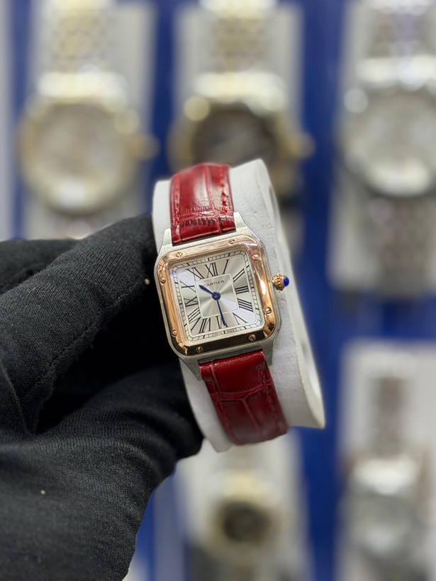 ساعت کارتیر دومونت موتور ژاپن بند چرمی cartier domount