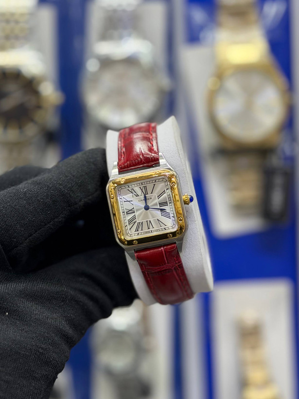 ساعت کارتیر دومونت موتور ژاپن بند چرمی cartier domount