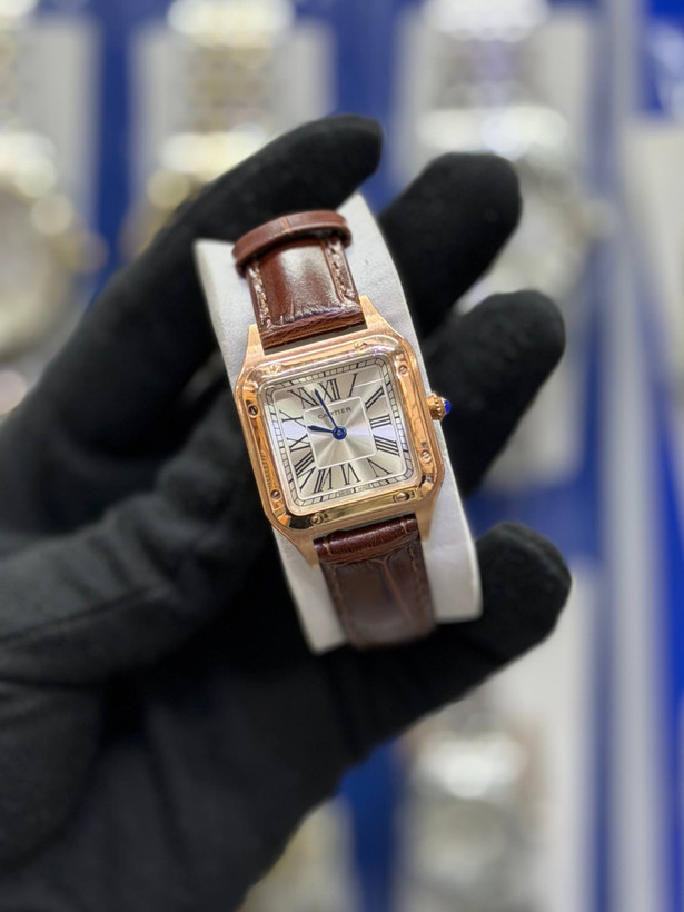 ساعت کارتیر دومونت موتور ژاپن بند چرمی cartier domount