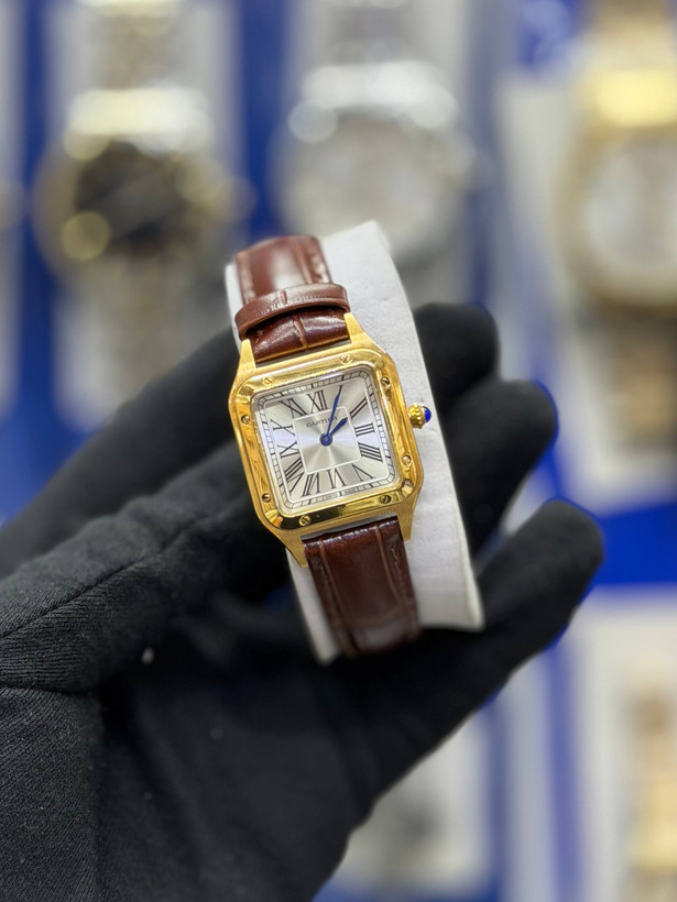 ساعت کارتیر دومونت موتور ژاپن بند چرمی cartier domount