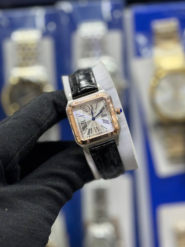 ساعت کارتیر دومونت موتور ژاپن بند چرمی cartier domount