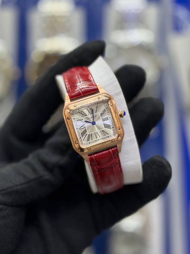 ساعت کارتیر دومونت موتور ژاپن بند چرمی cartier domount