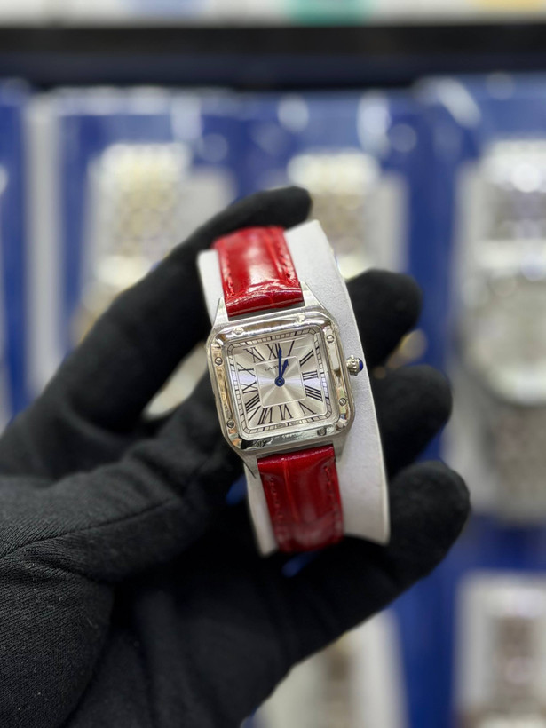 ساعت کارتیر دومونت موتور ژاپن بند چرمی cartier domount