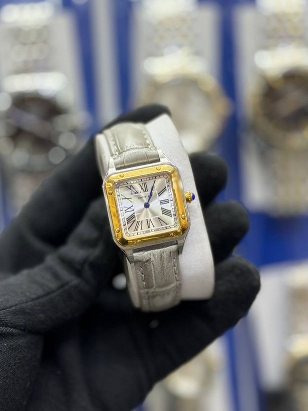 ساعت کارتیر دومونت موتور ژاپن بند چرمی cartier domount